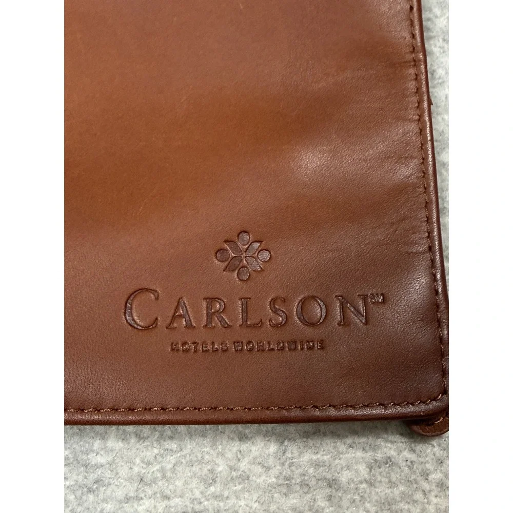 Carlson Hotels Worldwide Brown Leather Jewelry Travel Case Roll Organizer